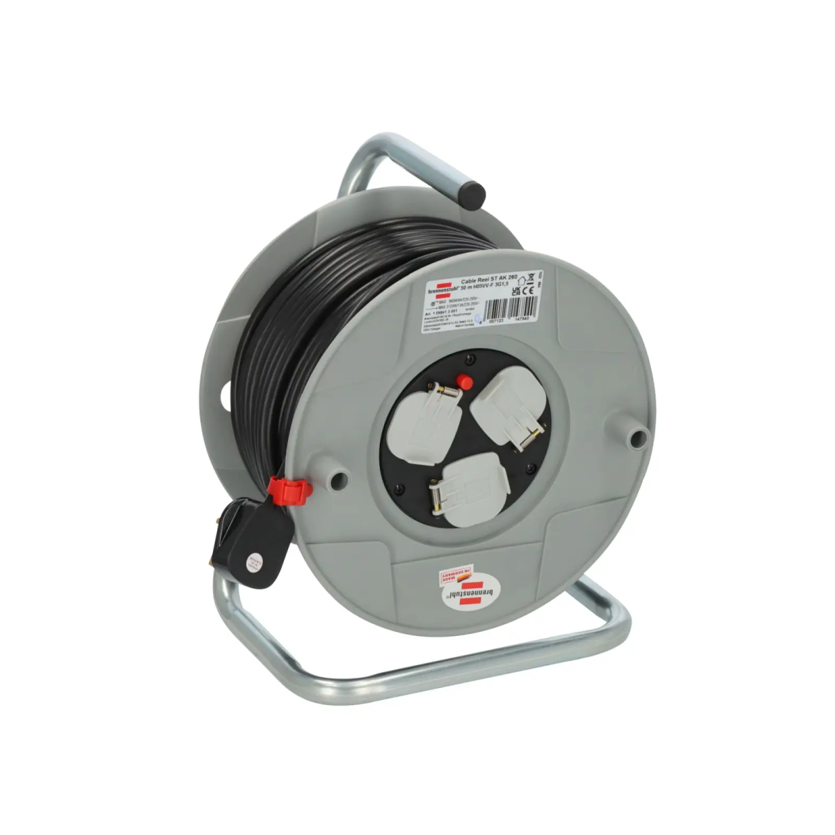 AK 260 Cable Reel 240V 13A 3-Socket 50m
