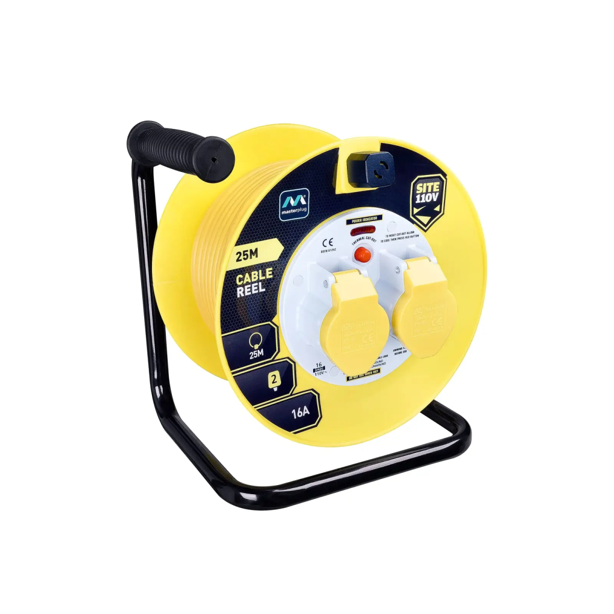 Cable Reel 110V 16A Thermal Cut-Out 25m