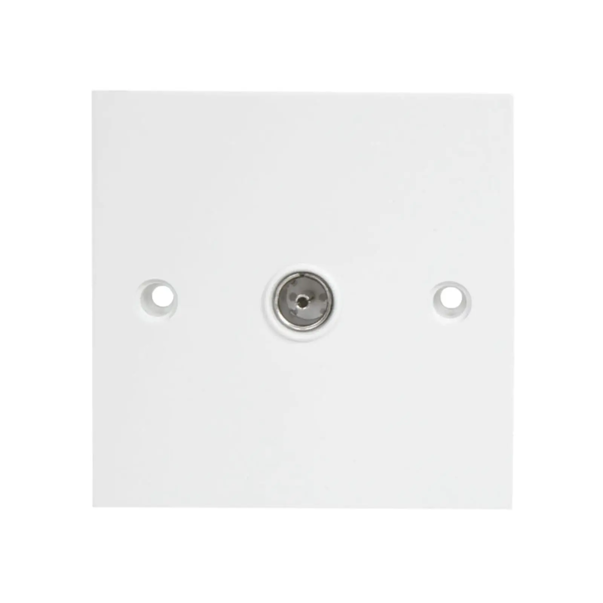 Single Flush Coax TV Socket White