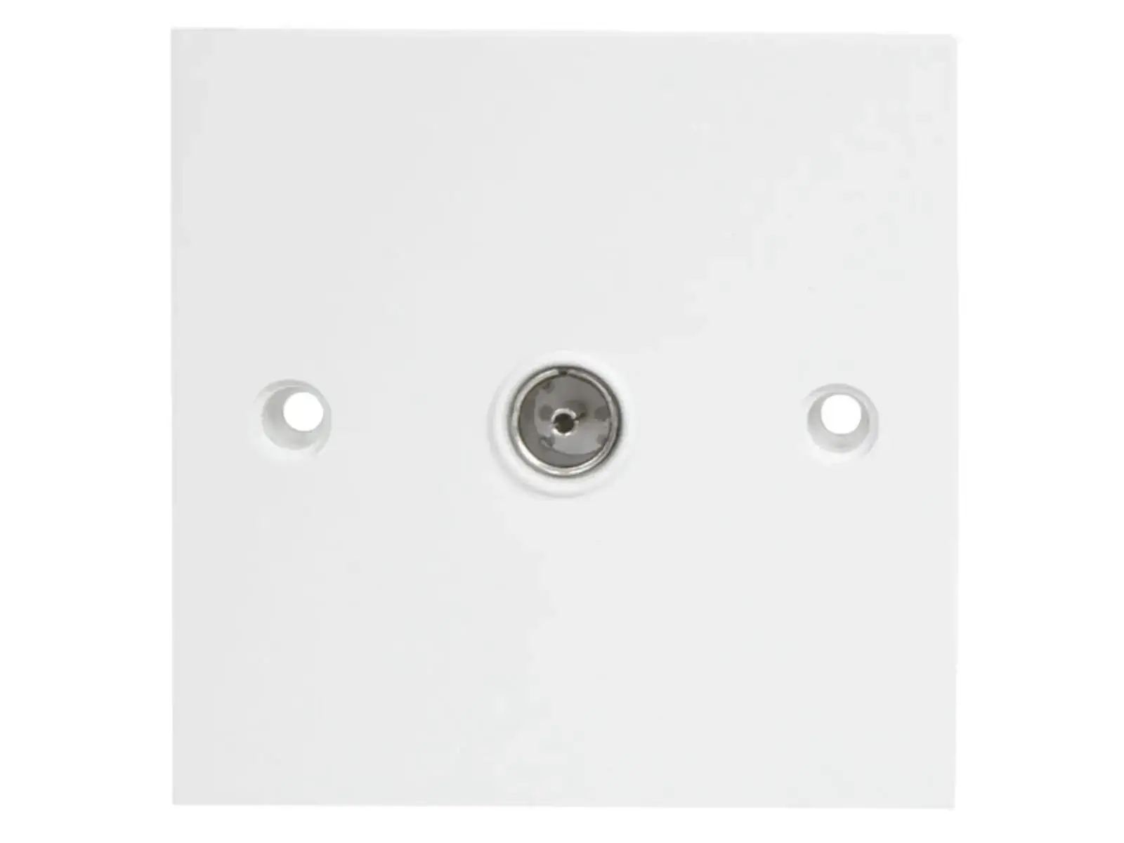 Single Flush Coax TV Socket White
