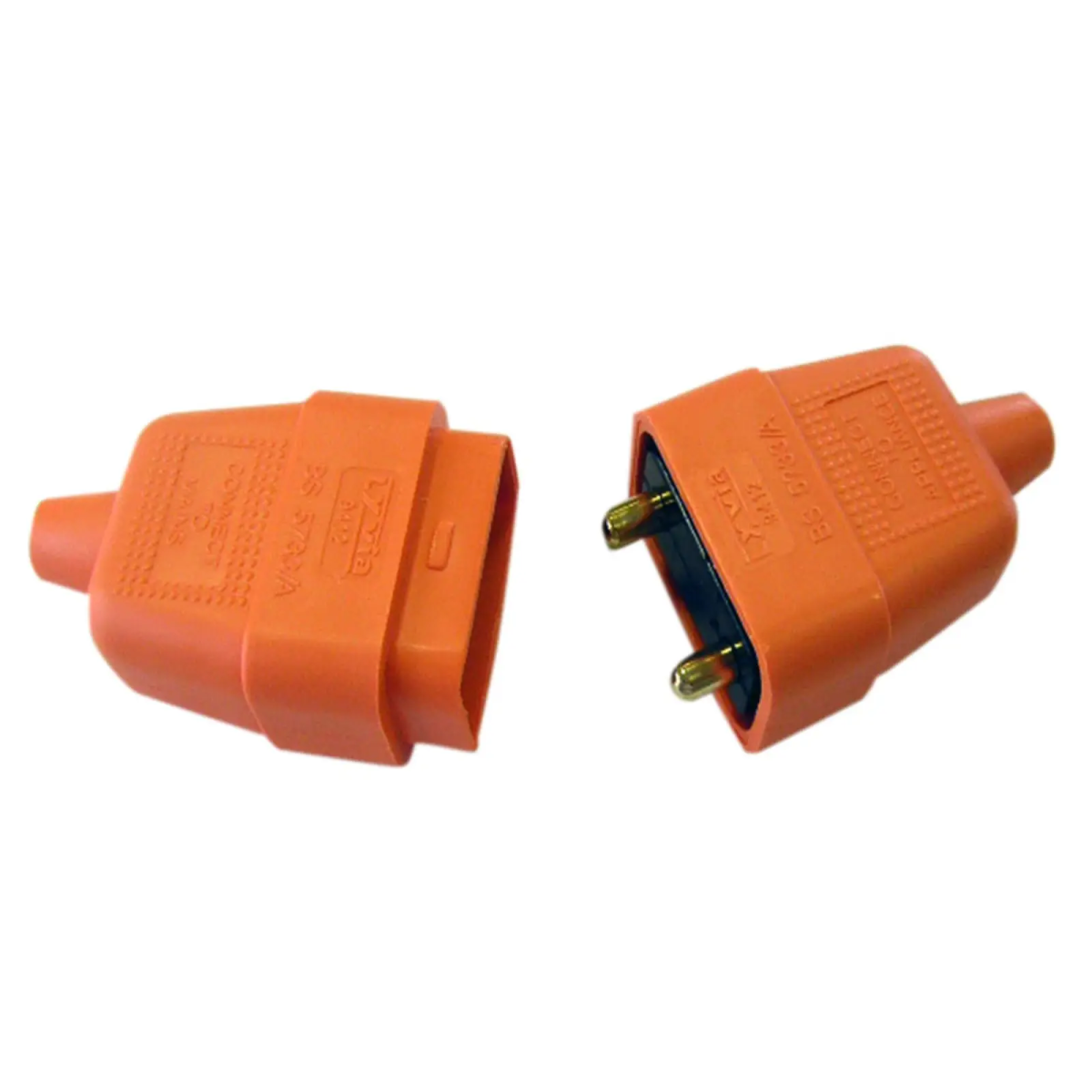 2 Pin Rubber Connector Plug 10A Orange