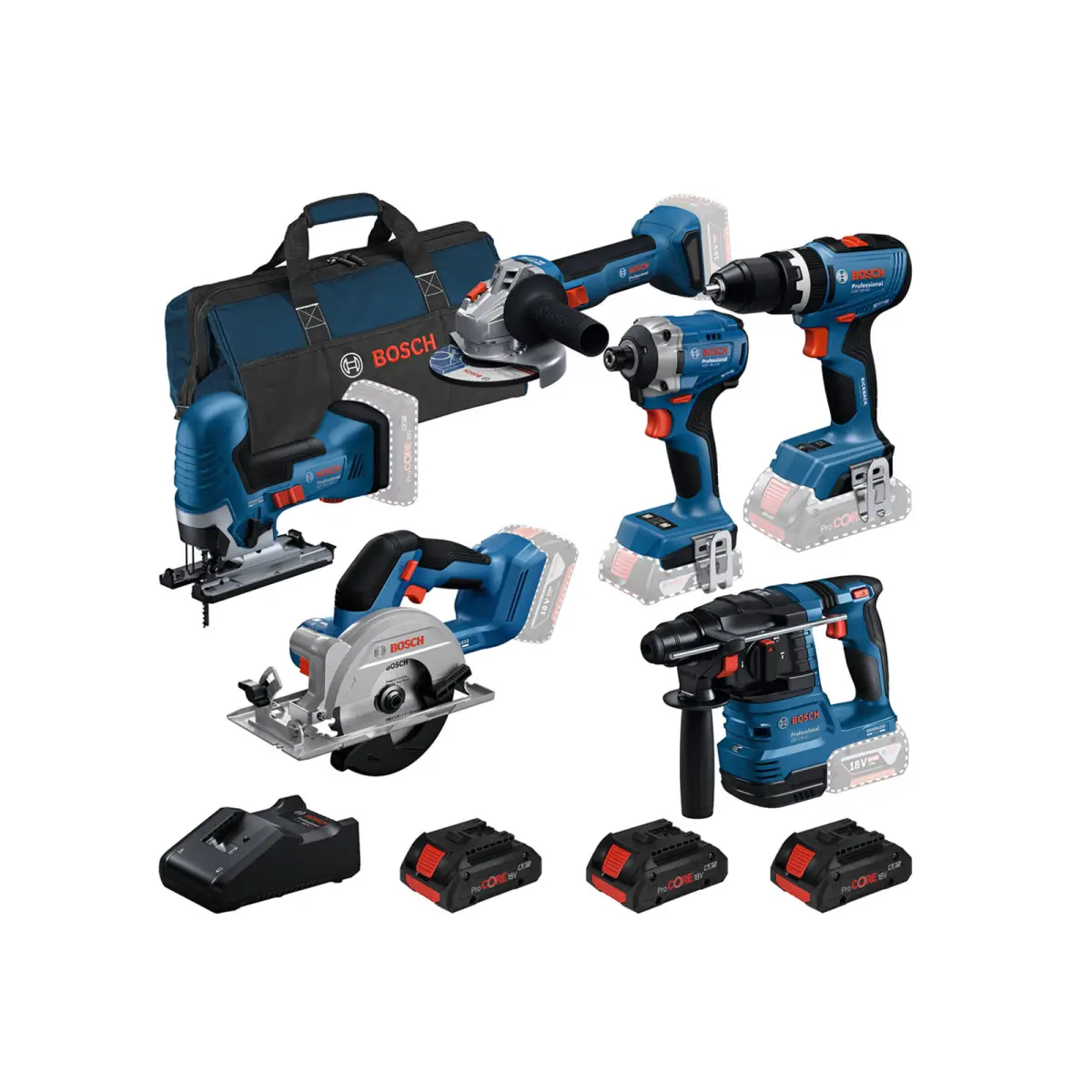 6 Piece Combo Kit 18V 3 x ProCORE Li-ion
