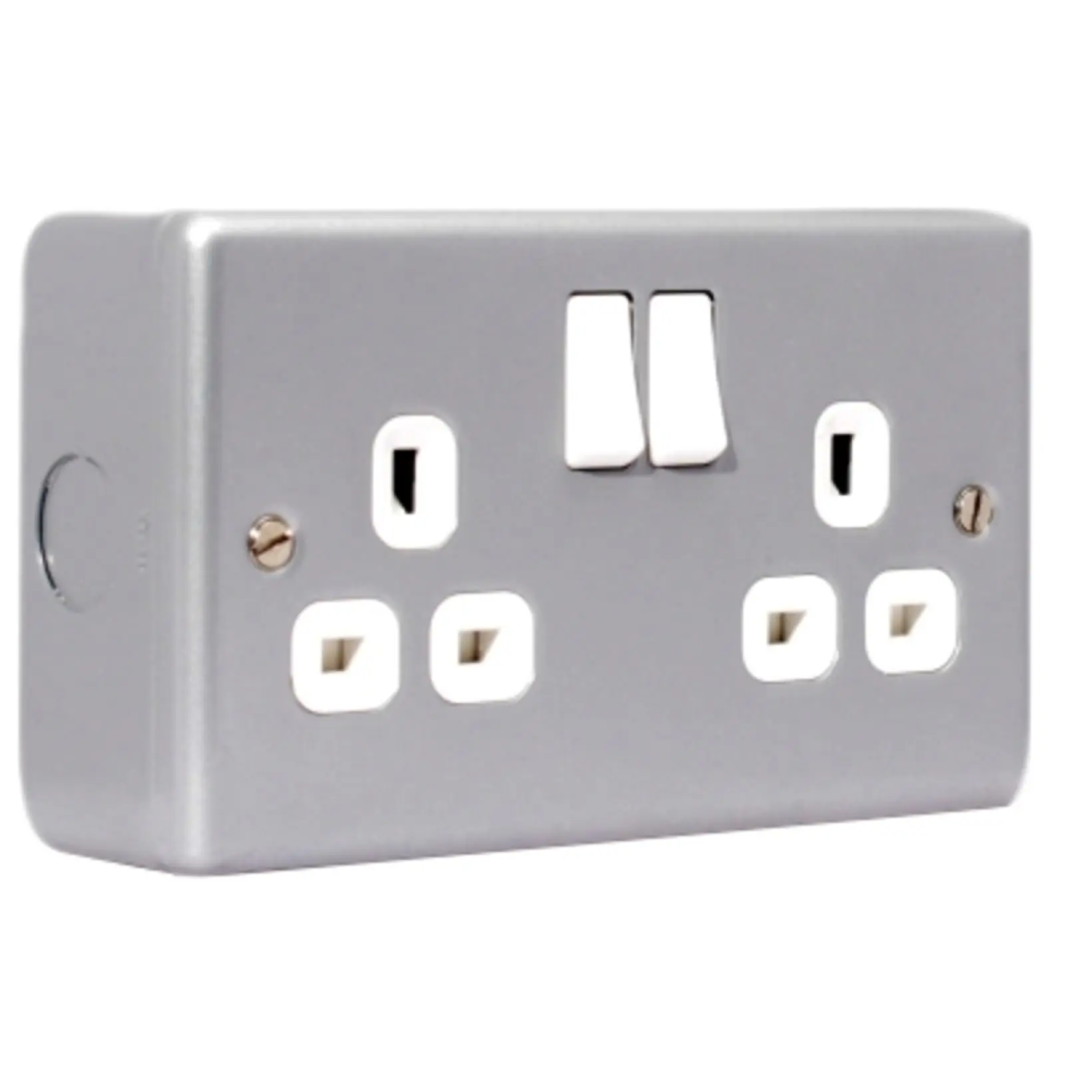 Metal Clad Switched Socket 2-Gang 13A