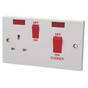 Double Pole Switch 45A with Switched Socket 13A