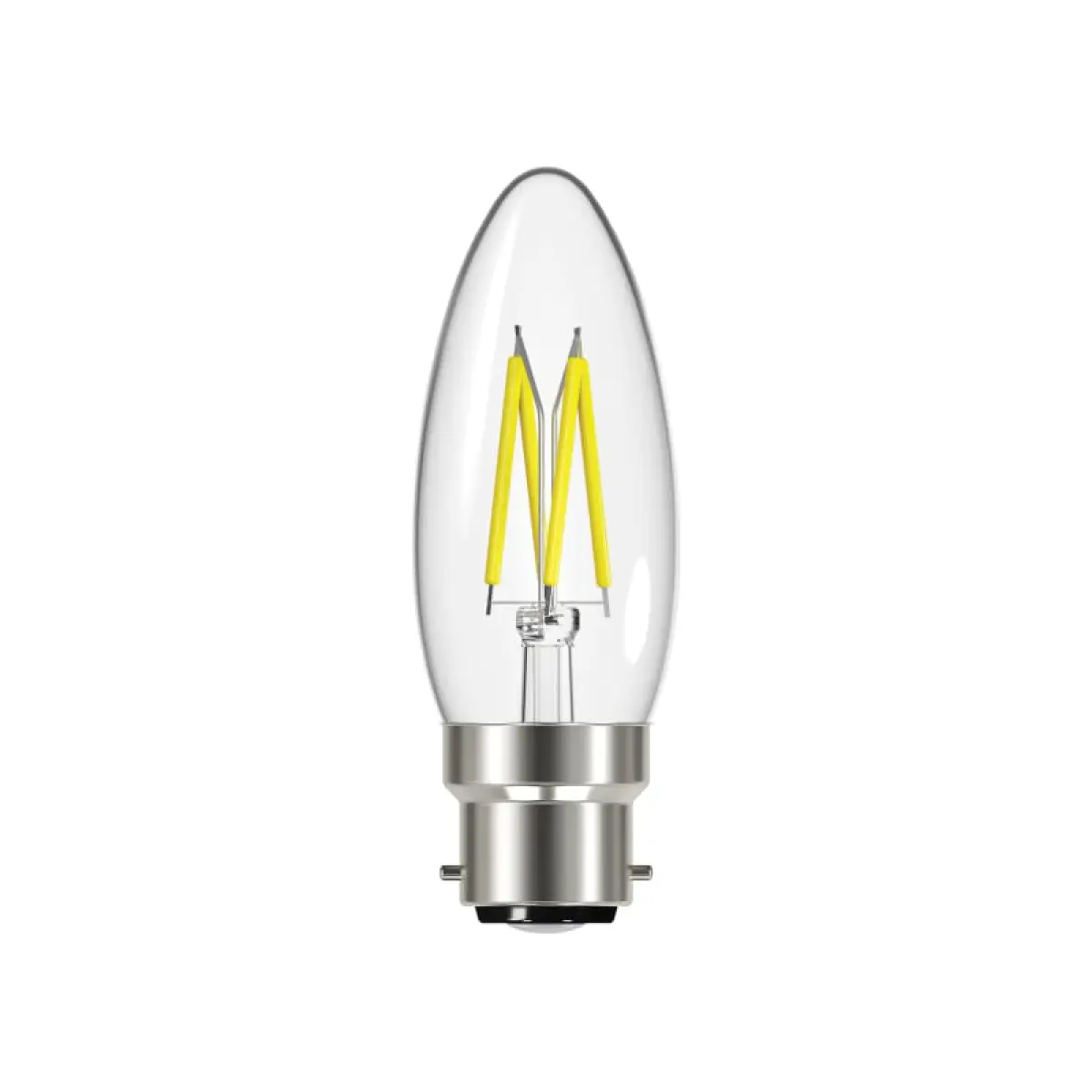 LED BC (B22) Candle Filament Non-Dimmable Bulb, Warm White 250 lm 2.3W