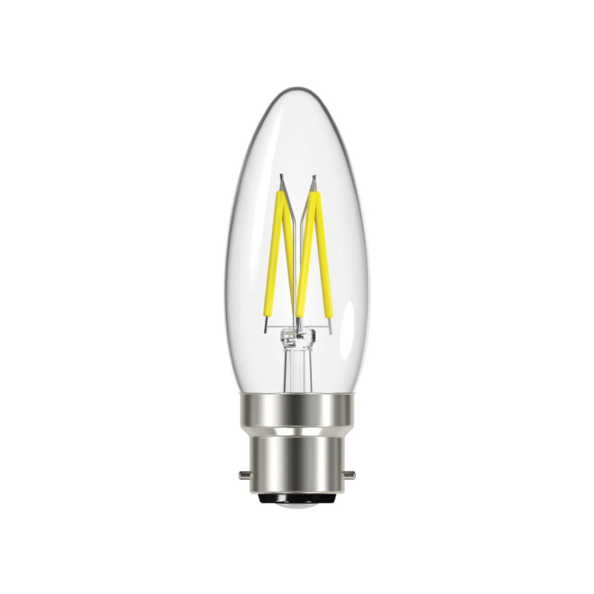 LED BC (B22) Candle Filament Dimmable Bulb, Warm White 470 lm 4W