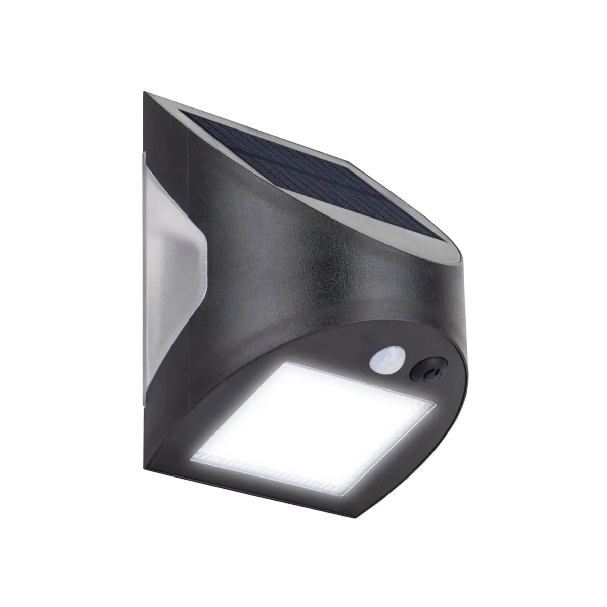 Prysm Outdoor Solar Wall Light with PIR Motion Sensor - Black 300 Lumens