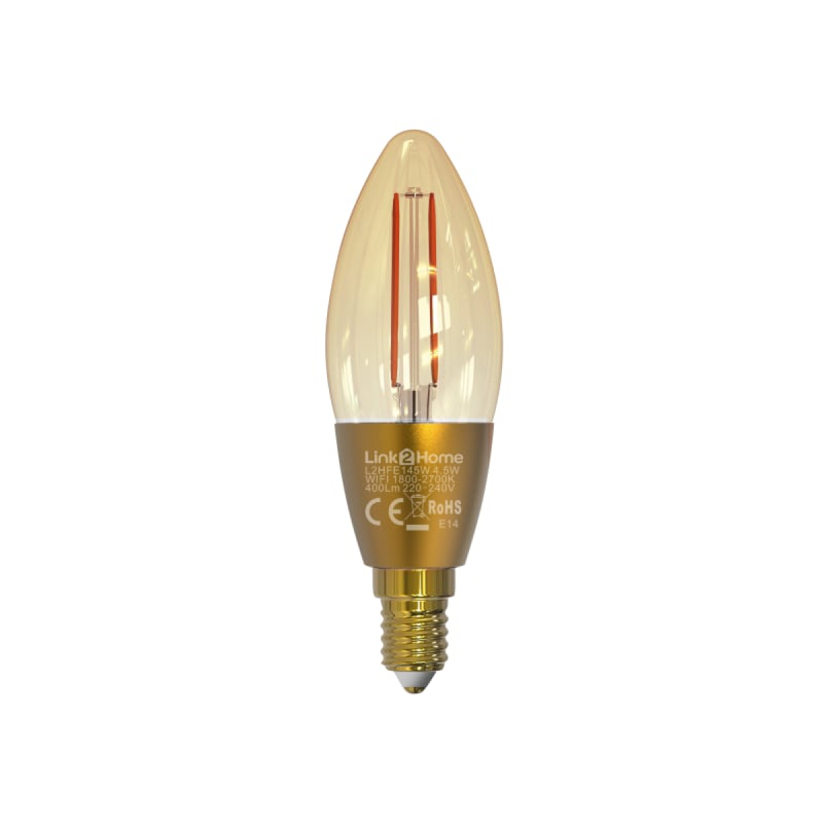 Wi-Fi LED SES (E14) Candle Filament Dimmable Bulb, White 400 lm 4.5W