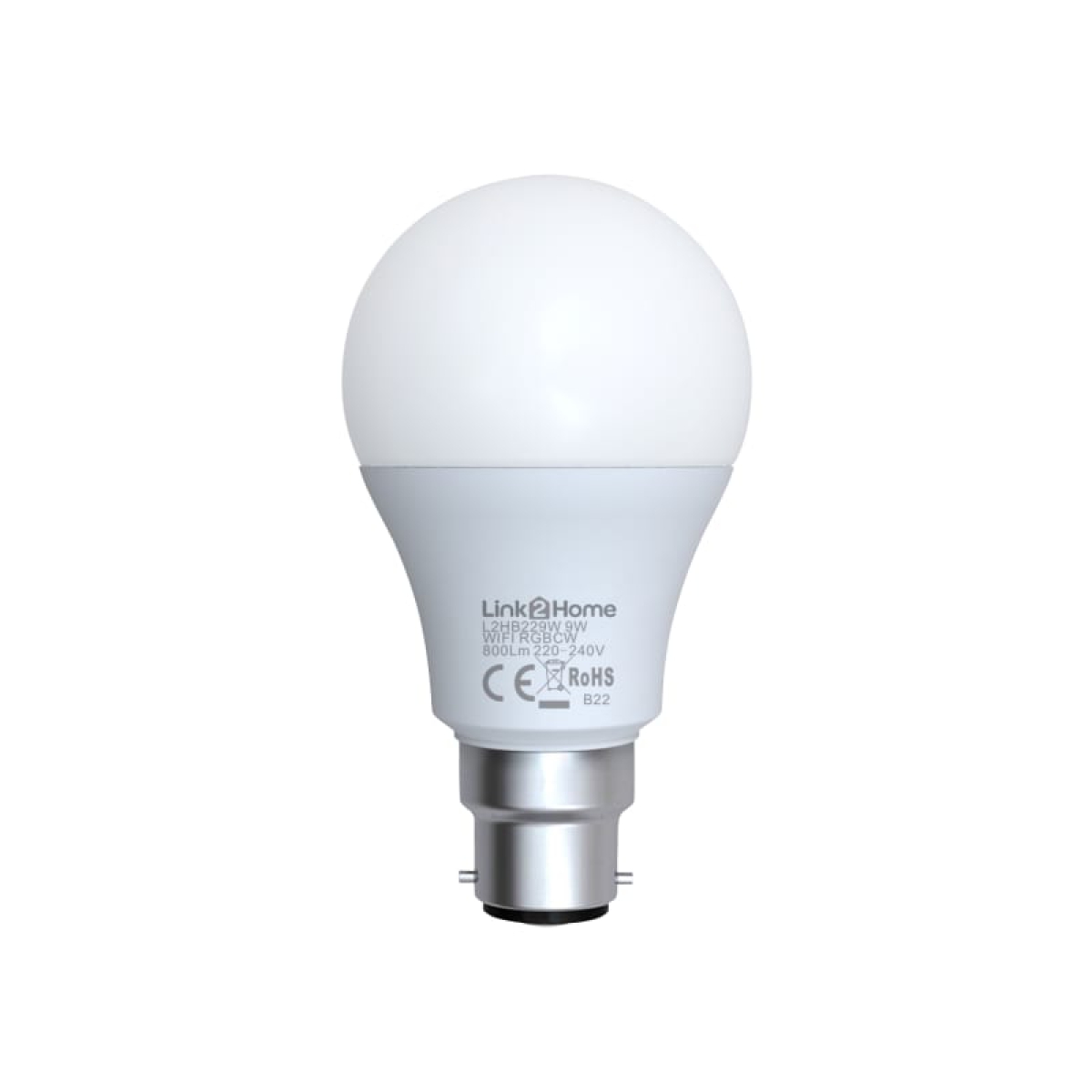 Wi-Fi LED BC (B22) Opal GLS Dimmable Bulb, White + RGB 800 lm 9W