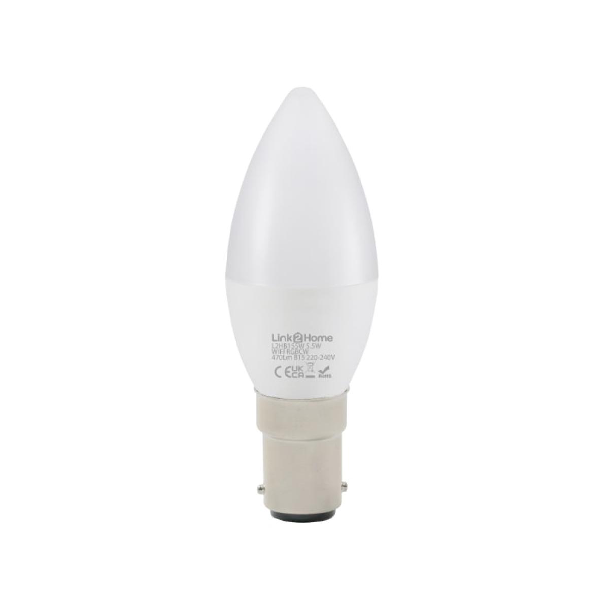Wi-Fi LED SBC (B15) Opal Candle Dimmable Bulb, White + RGB 470 lm 5.5W