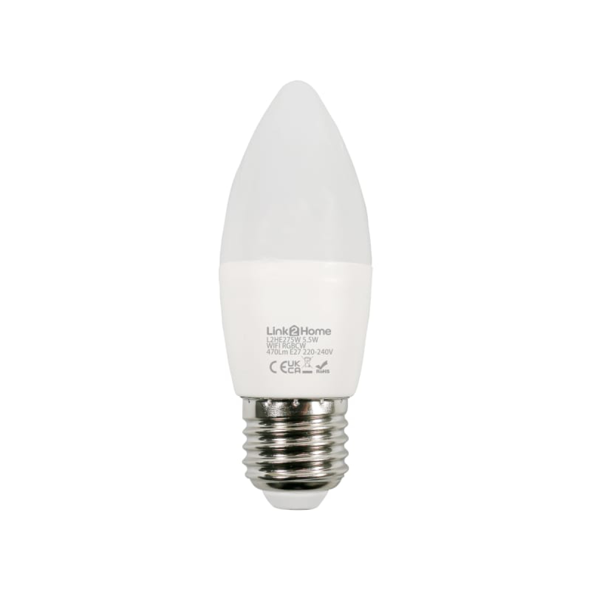 Wi-Fi LED ES (E27) Opal Candle Dimmable Bulb, White + RGB 470 lm 5.5W