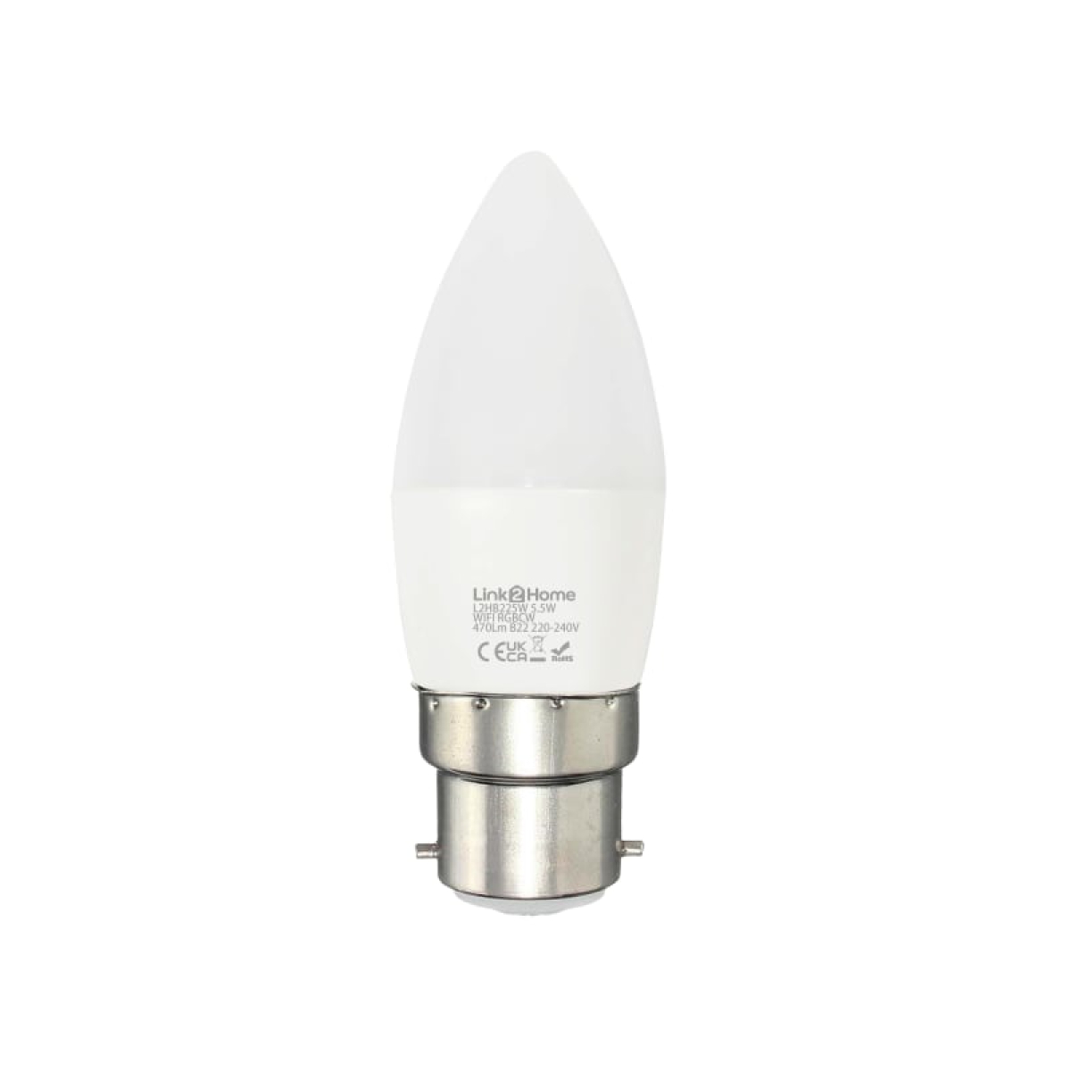 Wi-Fi LED BC (B22) Opal Candle Dimmable Bulb, White + RGB 470 lm 5.5W