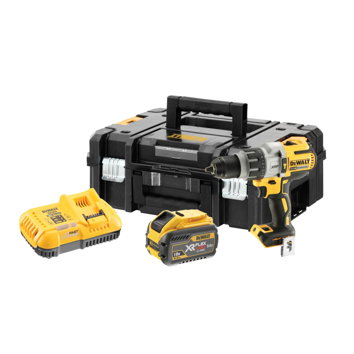 DCD996X1 XR Brushless Combi Drill 18V 1 x 9.0/3.0Ah FlexVolt Li-ion