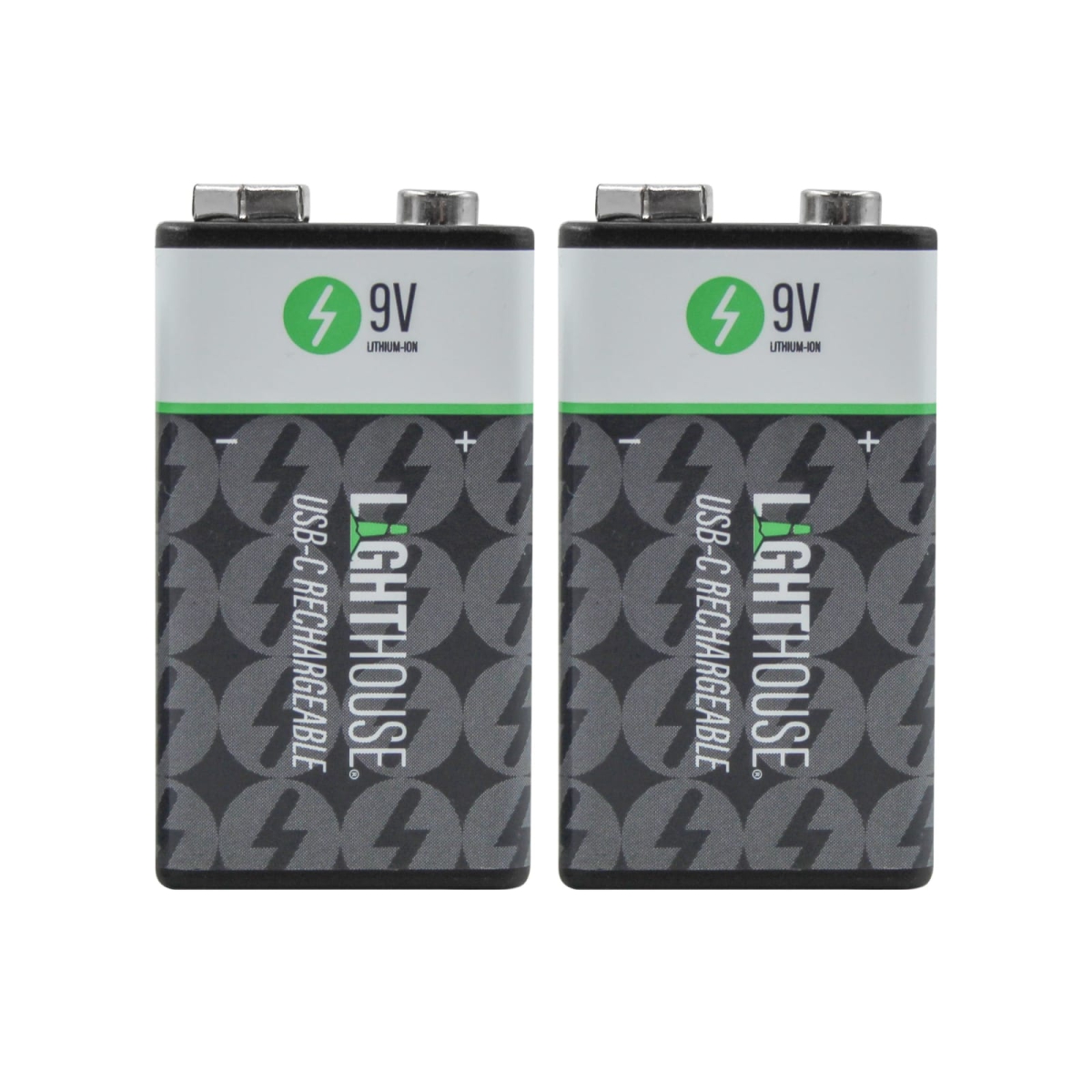 9V USB-C Rechargeable Li-ion Battery Pack of 2