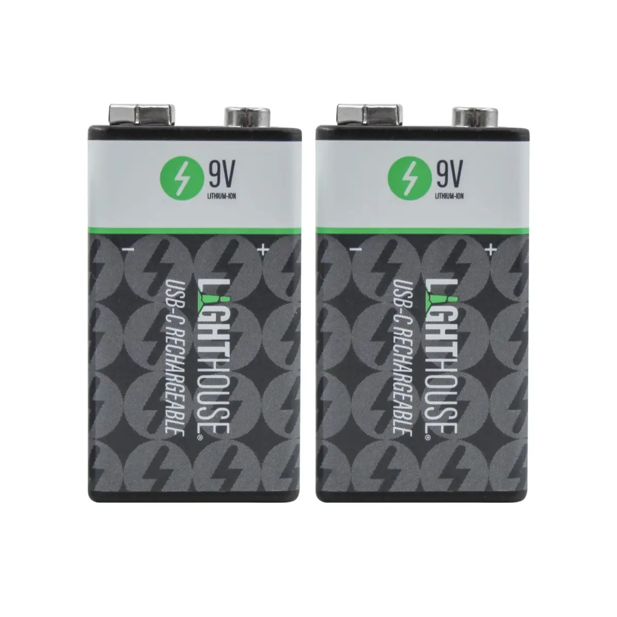 9V USB-C Rechargeable Li-ion Battery Pack of 2