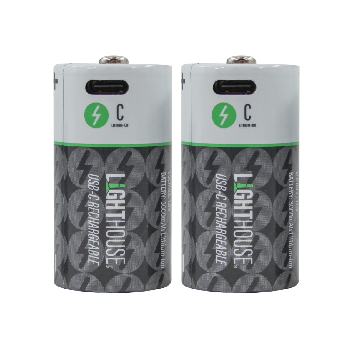 C USB-C Rechargeable Battery Li-ion Pack of 2