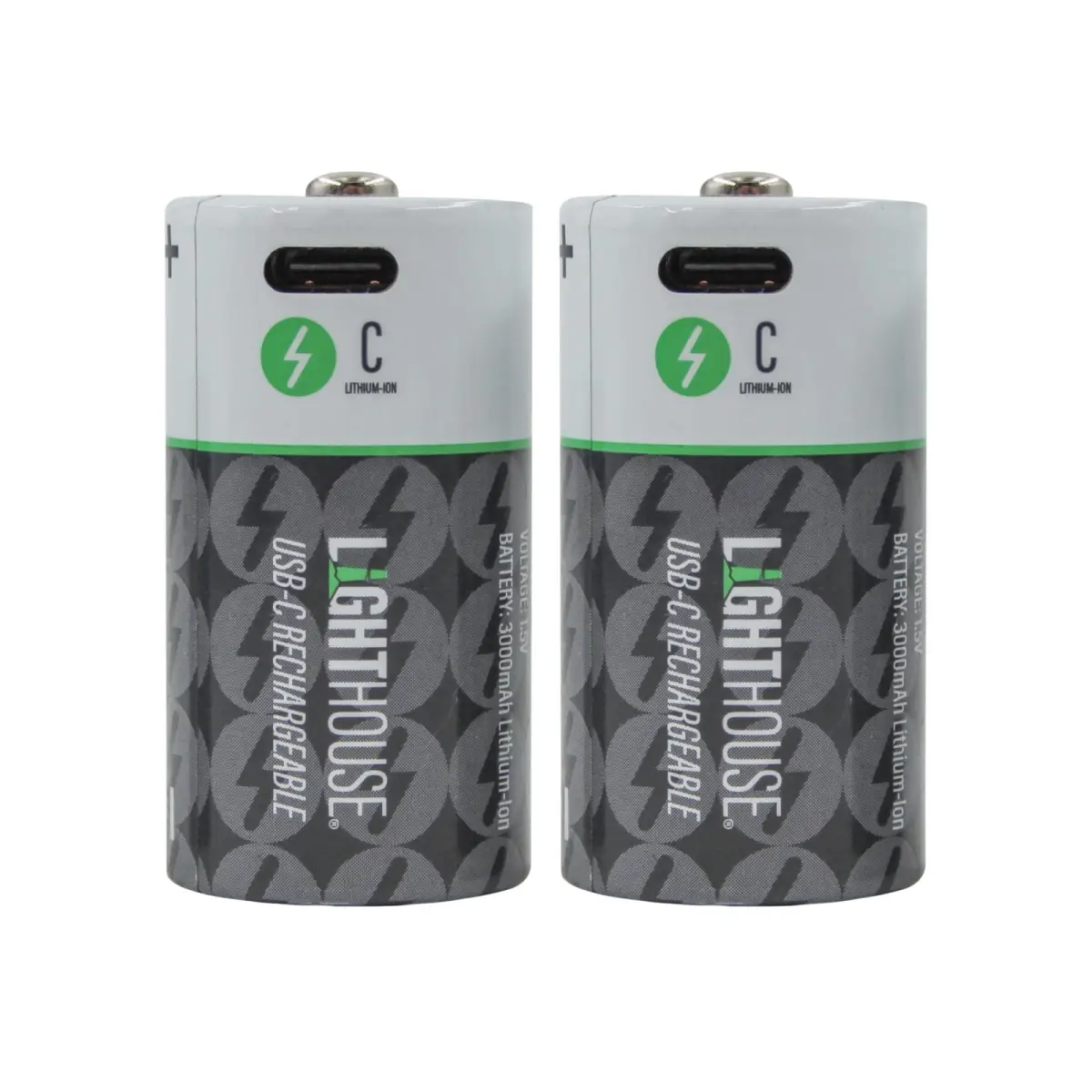C USB-C Rechargeable Battery Li-ion Pack of 2