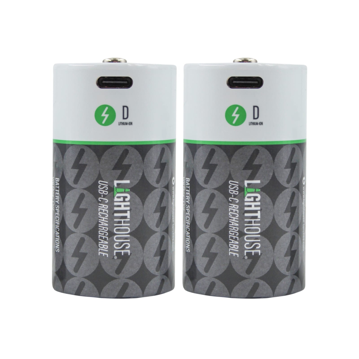 D USB-C Rechargeable Battery Li-ion Pack of 2