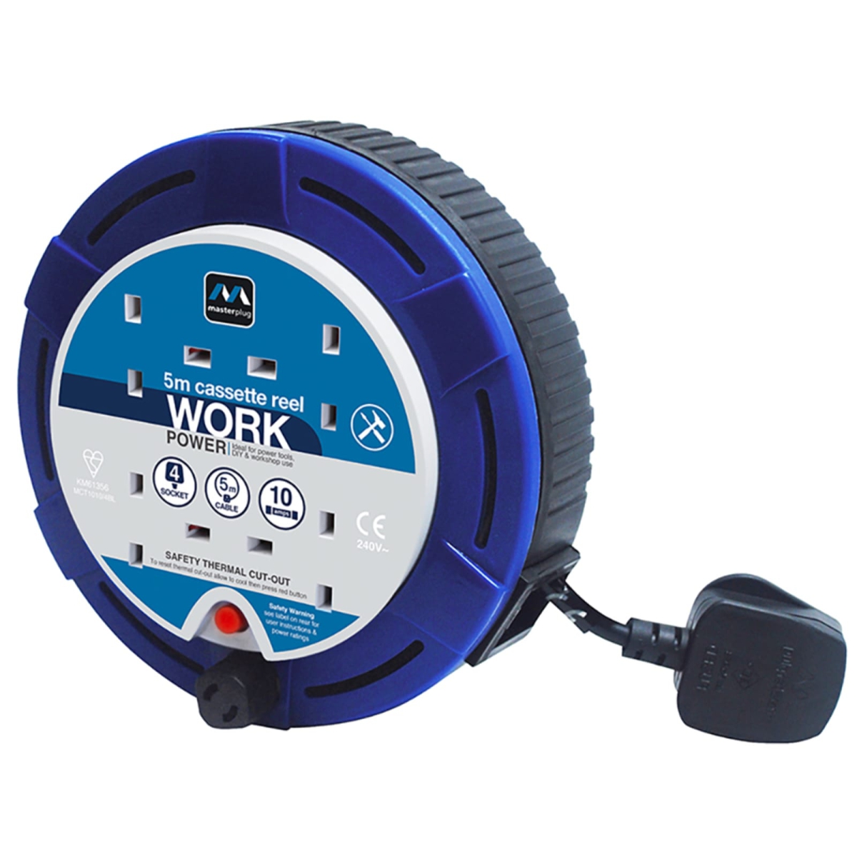 Cassette Reel 4 Gang 10A 5m Blue SCT0510/4BL-MP