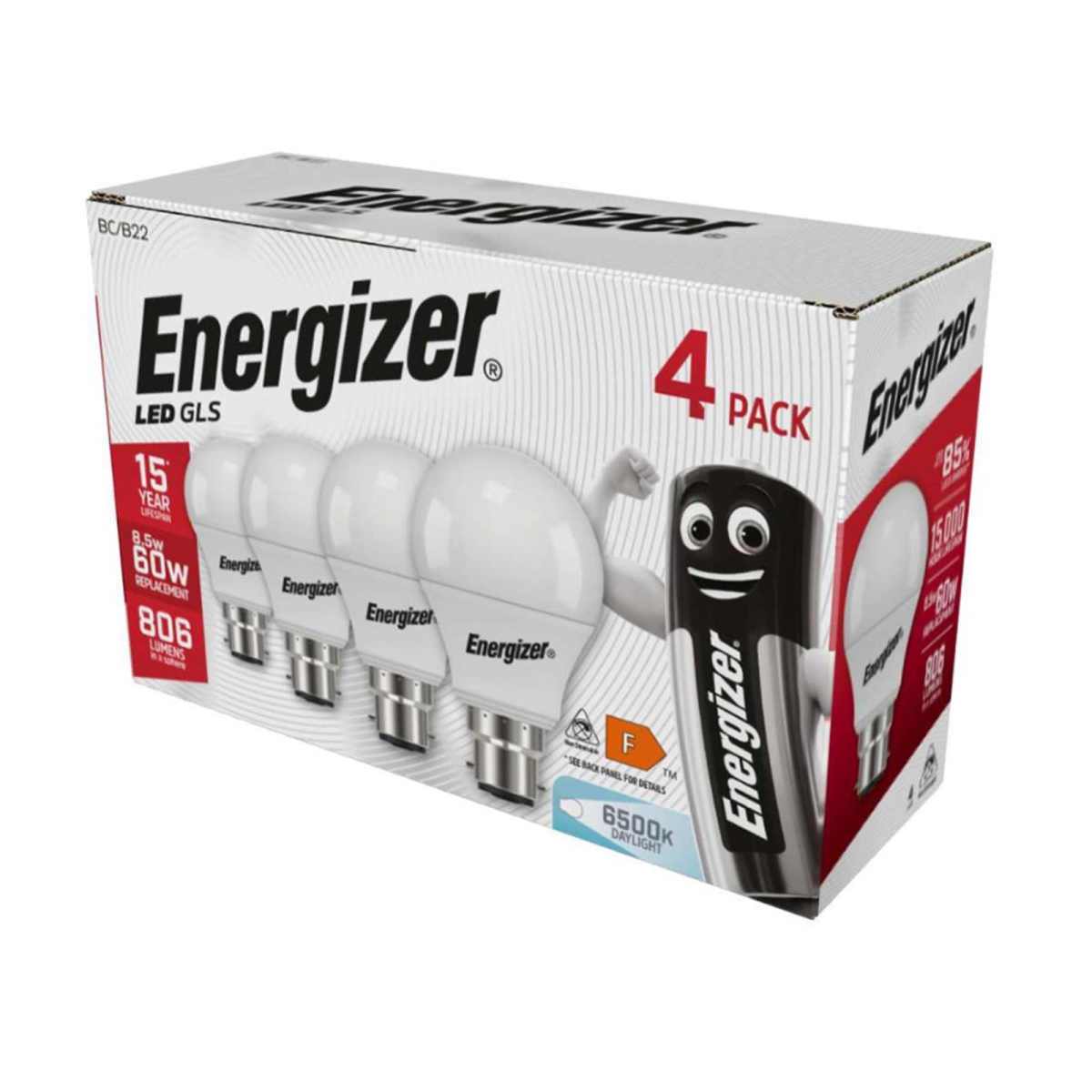 Energizer LED GLS 806 Lumens Daylight B22 x 4 S14062