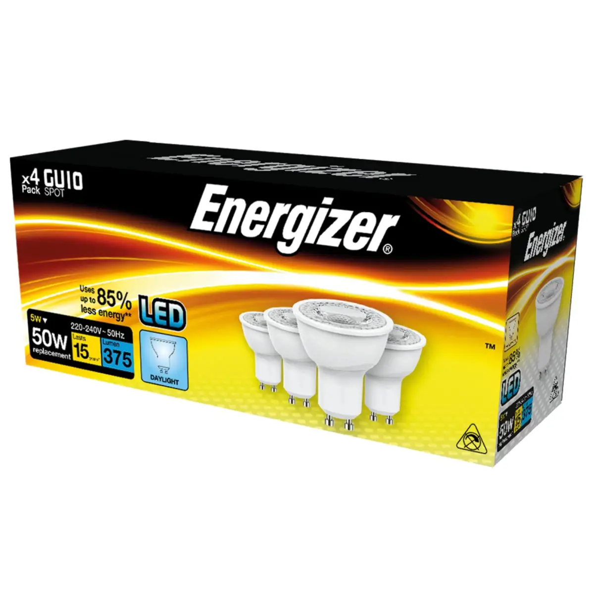 Energizer LED GU10 375 Lumens Daylight x 4 S14426