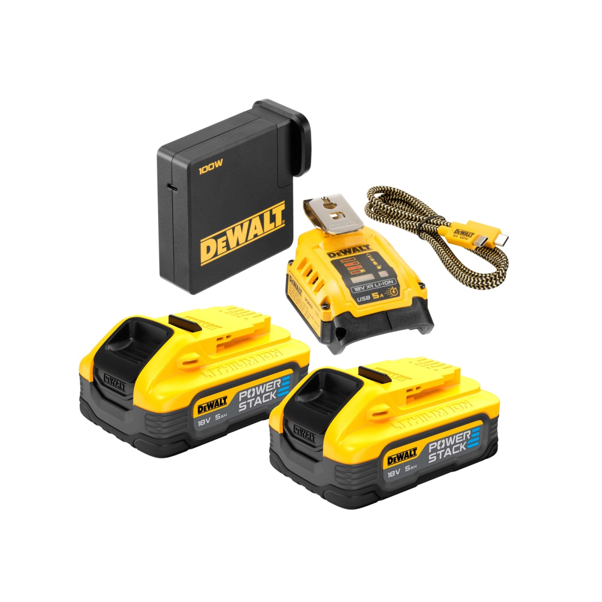 DCB094 H2USB-C POWERSTACKโข Starter Kit 18V 2 x 5.0Ah Li-ion
