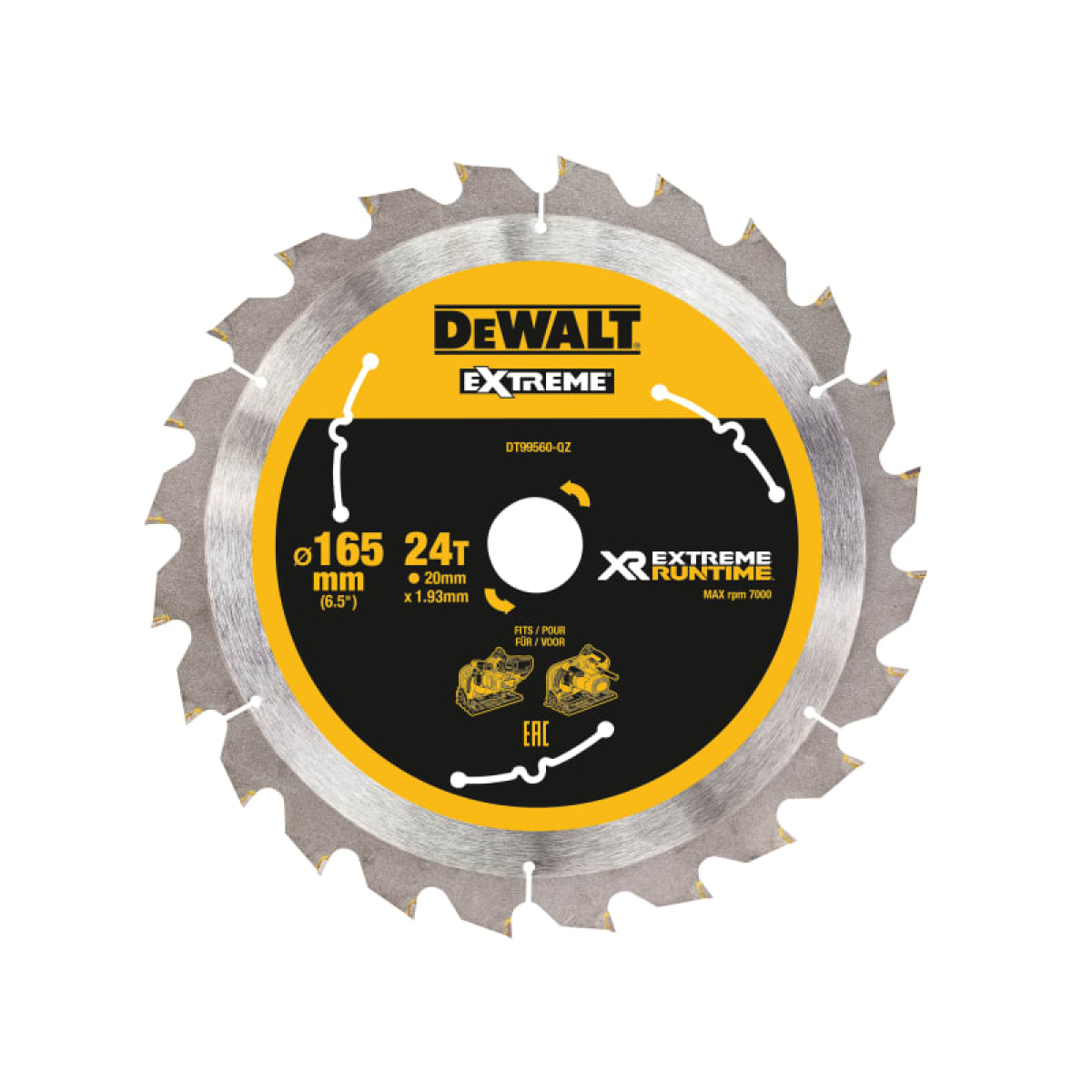 XR FlexVolt Plunge Saw Blade 165 x 20mm x 24T