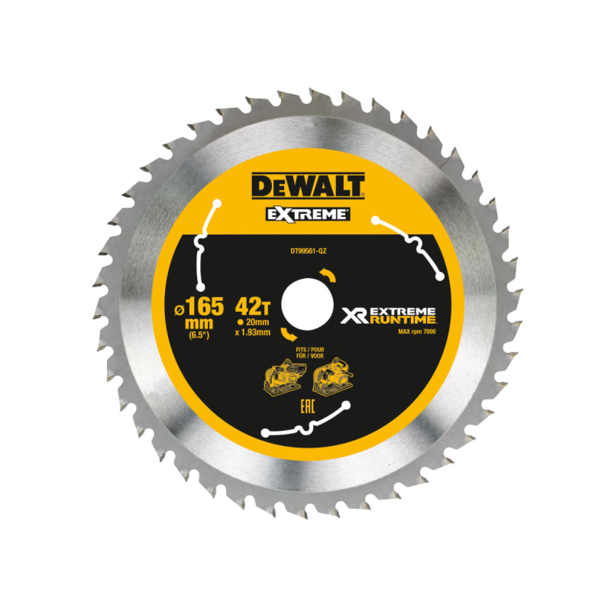 XR FlexVolt Plunge Saw Blade 165 x 20mm x 42T