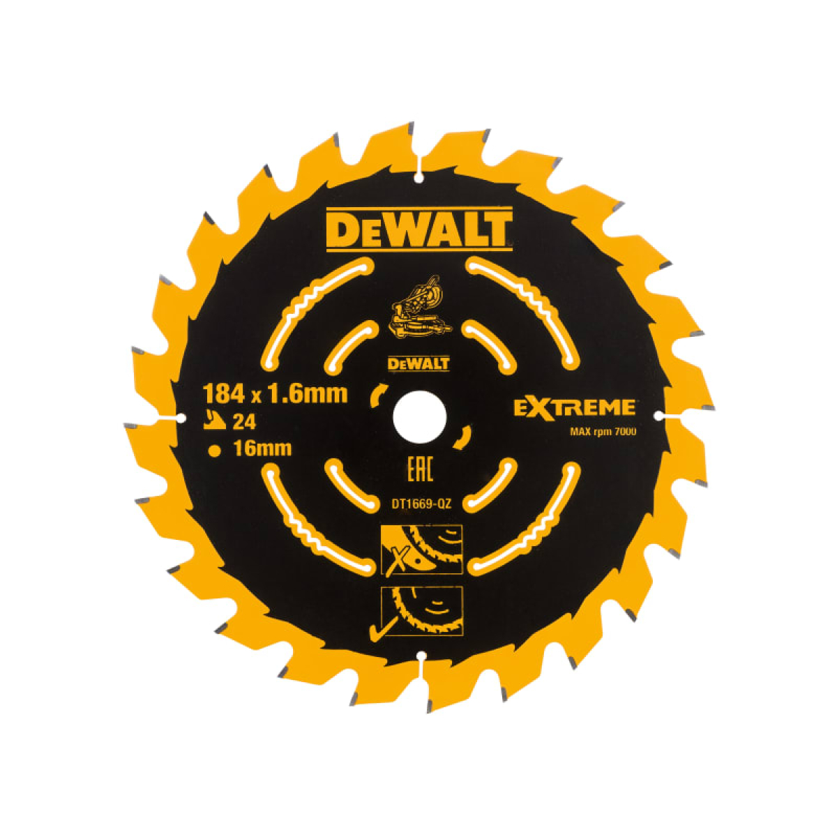 Cordless Mitre Saw Blade For DCS365 184 x 16mm x 24T