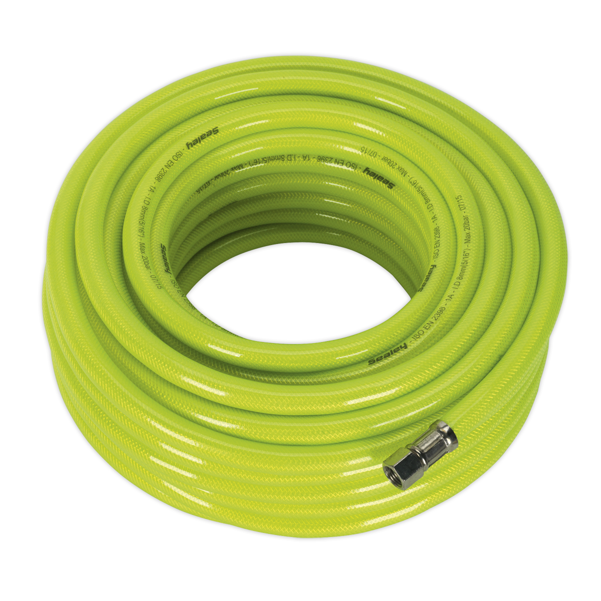 High-Visibility Air Hose with 1/4"BSP Unions 20m x 8mm [AHFC20]