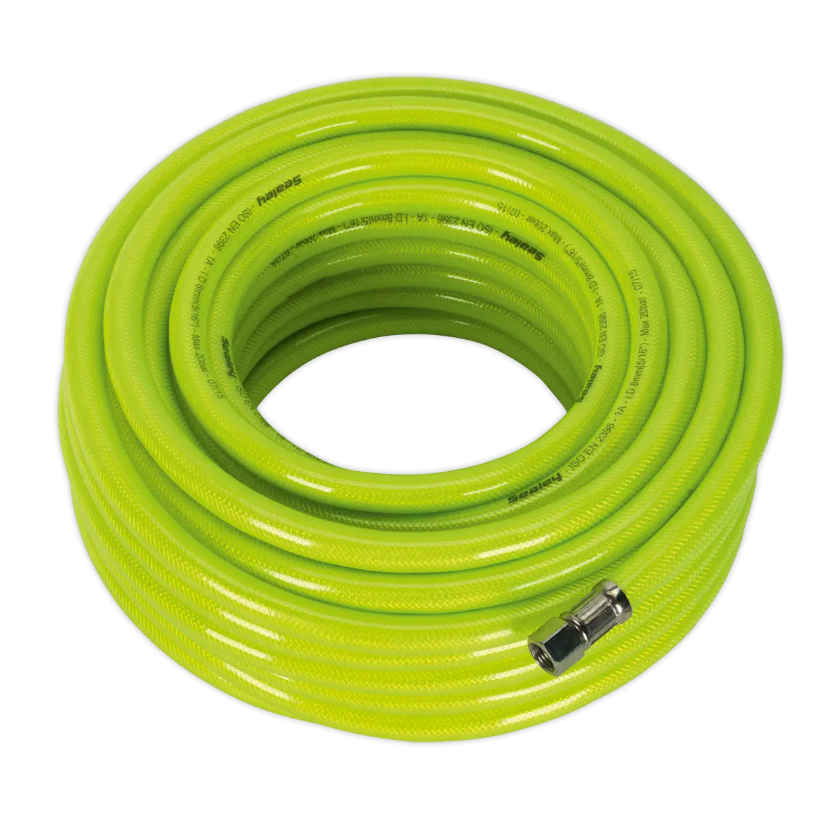 High-Visibility Air Hose with 1/4"BSP Unions 20m x 8mm [AHFC20]