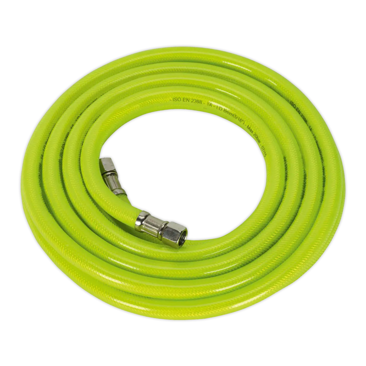 High-Visibility Air Hose with 1/4"BSP Unions 5m x 8mm [AHFC5]