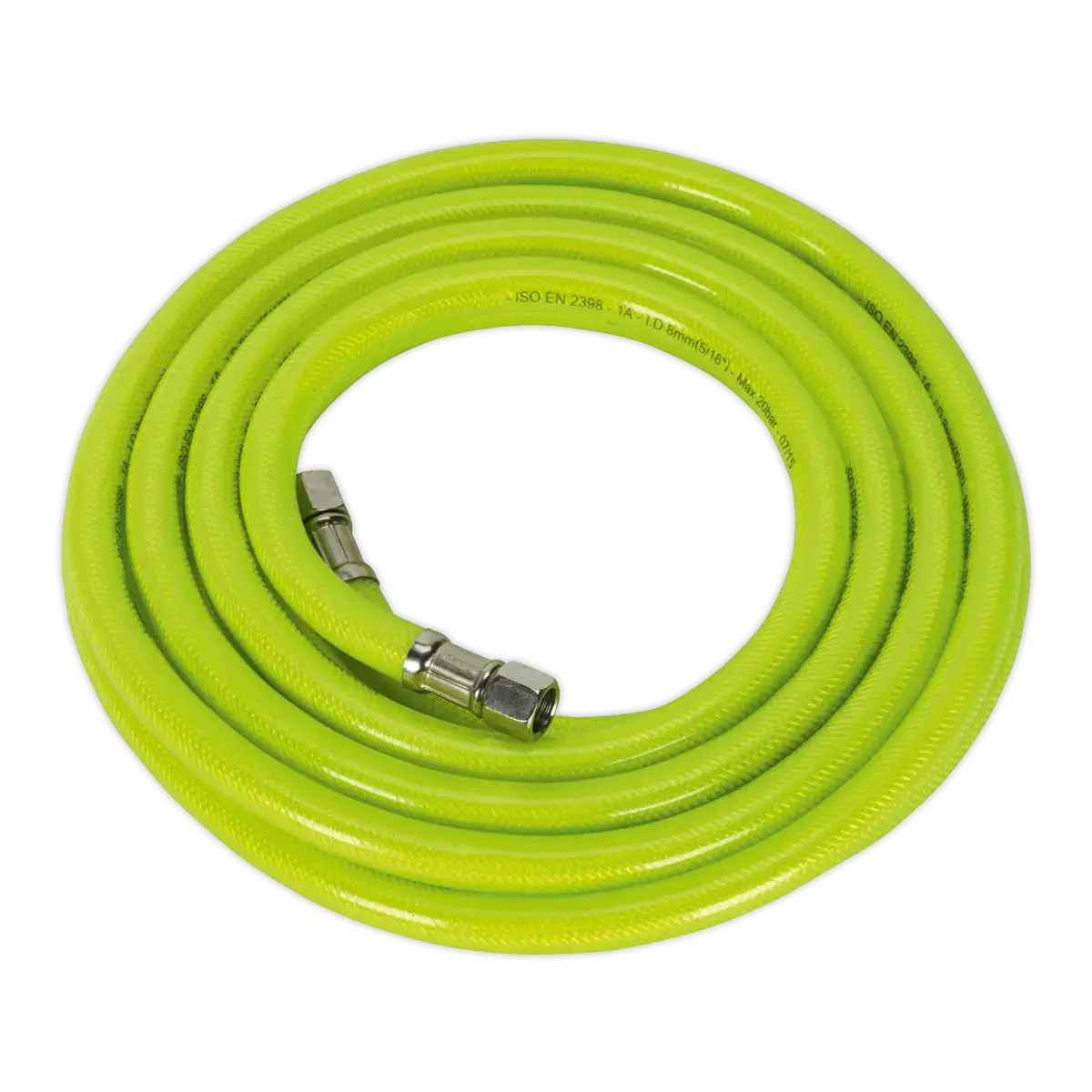 High-Visibility Air Hose with 1/4"BSP Unions 5m x 8mm [AHFC5]