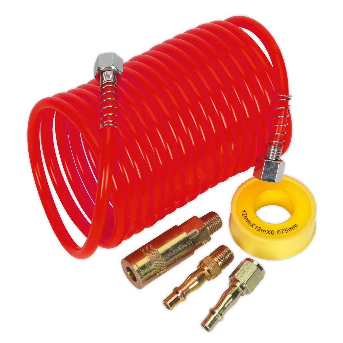 PE Coiled Air Hose Kit with Connectors 5m x 5mm [AHK03]