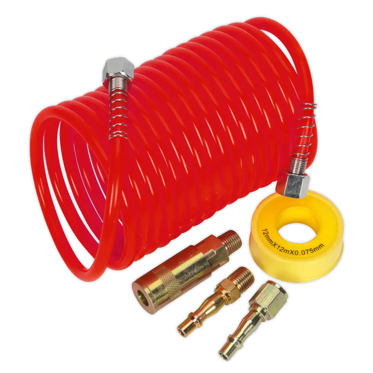 PE Coiled Air Hose Kit with Connectors 5m x 5mm [AHK03]