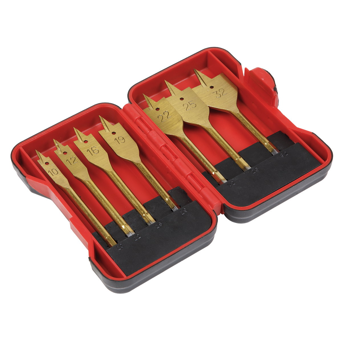 Titanium Coated Flat Wood Drill Bit Set 7pc [AK3707FW]