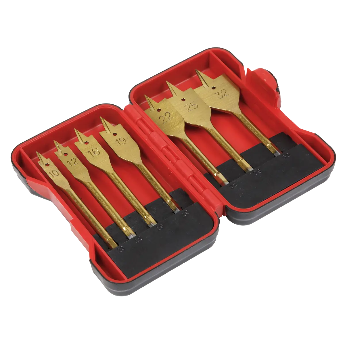 Titanium Coated Flat Wood Drill Bit Set 7pc [AK3707FW]
