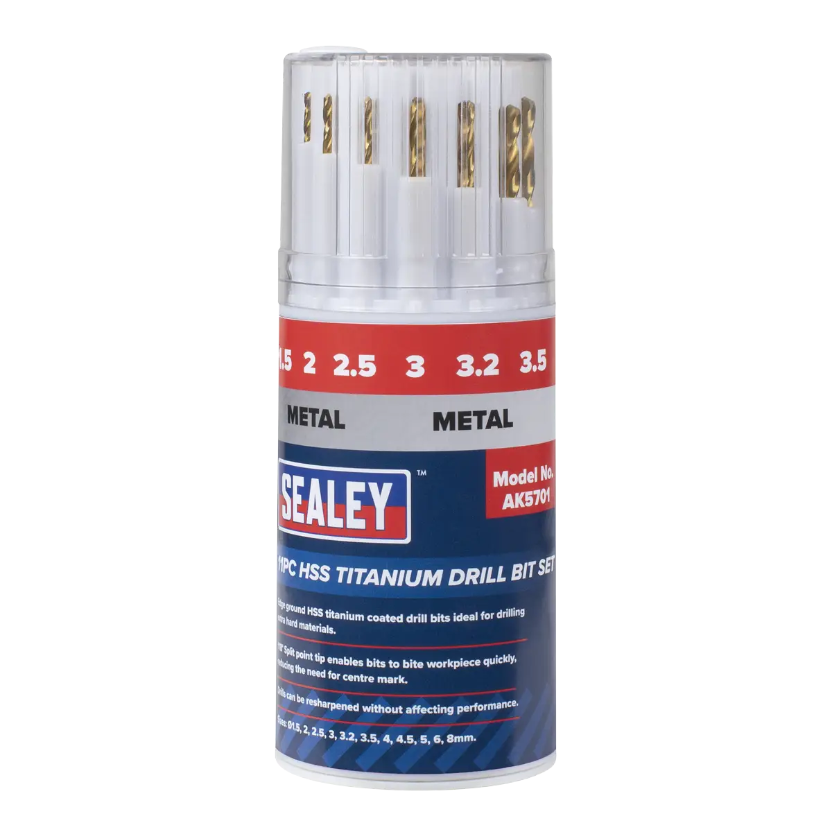 HSS Titanium Drill Bit Set 11pc [AK5701]