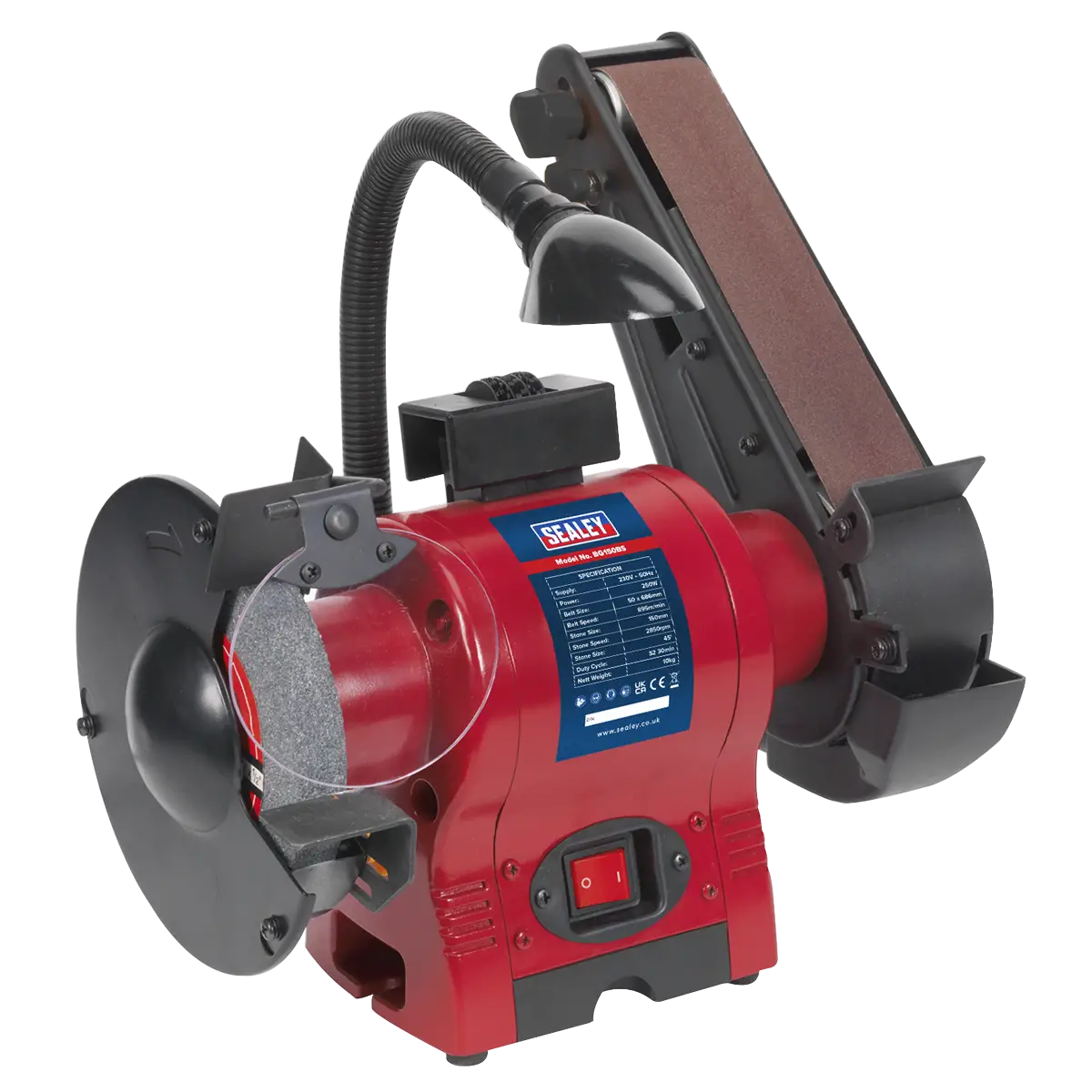 150mm Bench Grinder with 50mm Belt Sander & Worklight 250W/230V [BG150BS]