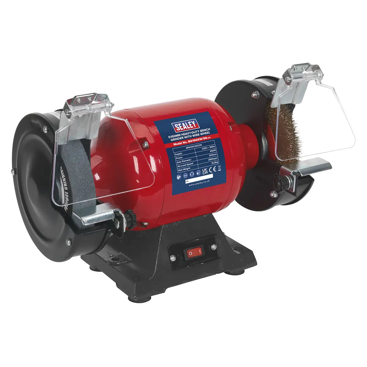 150mm Heavy-Duty Bench Grinder with Wire Wheel 450W/230V [BG150XW/99]