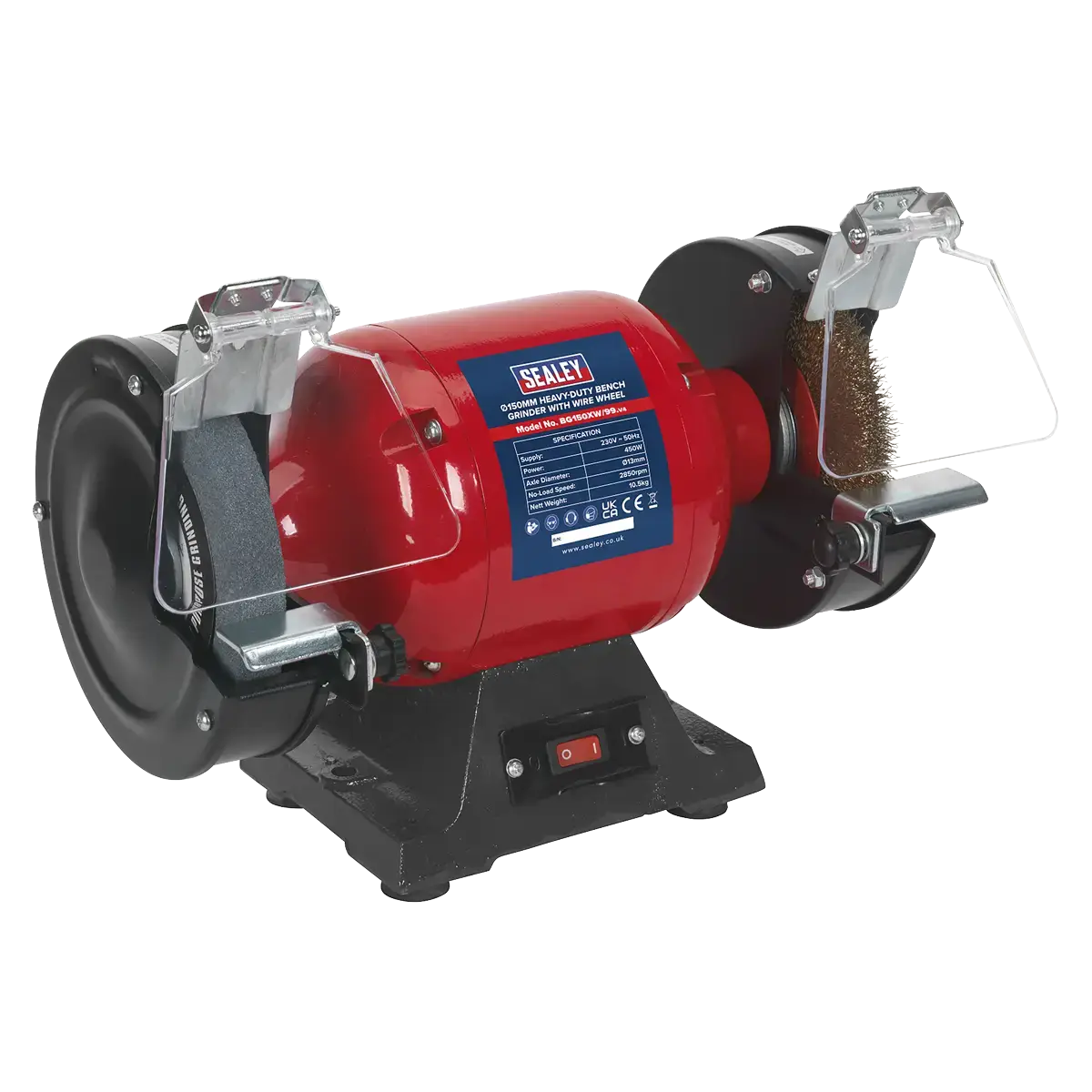 150mm Heavy-Duty Bench Grinder with Wire Wheel 450W/230V [BG150XW/99]