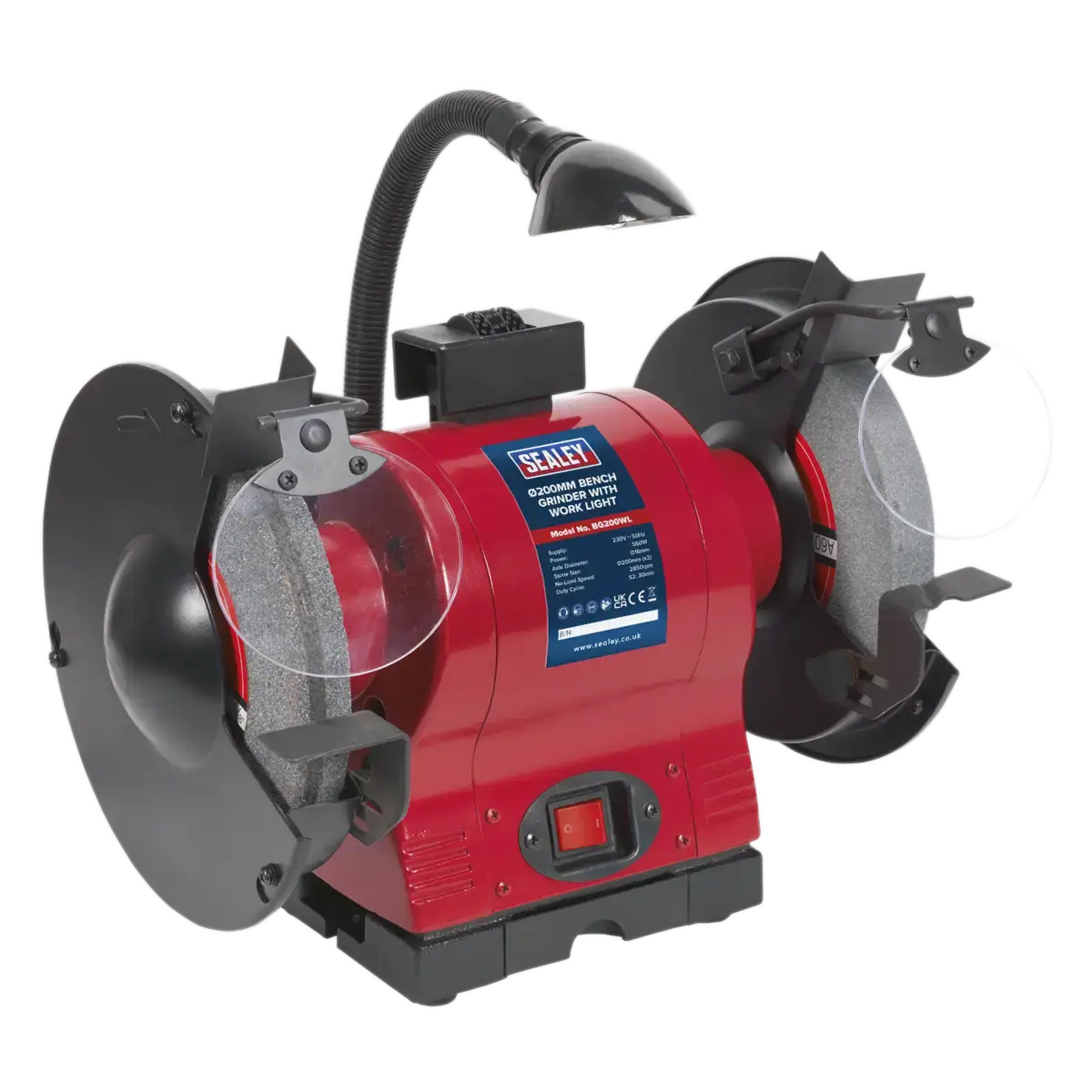 200mm Bench Grinder with Worklight 550W/230V [BG200WL]
