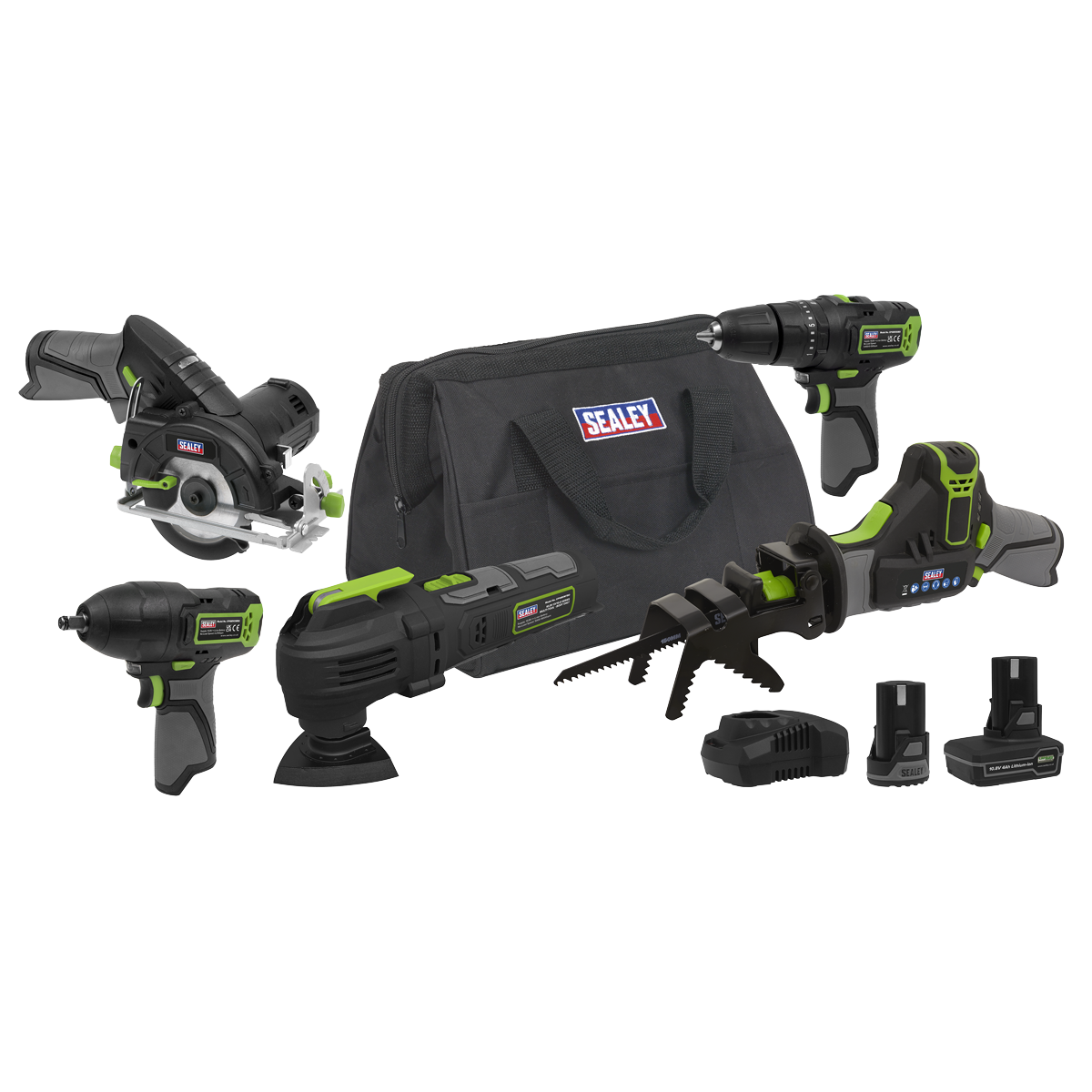 5 x SV10.8 Series Cordless Power Tool Kit 10.8V - 2 Batteries & Euro Plug [CP108VCOMBO8EU]