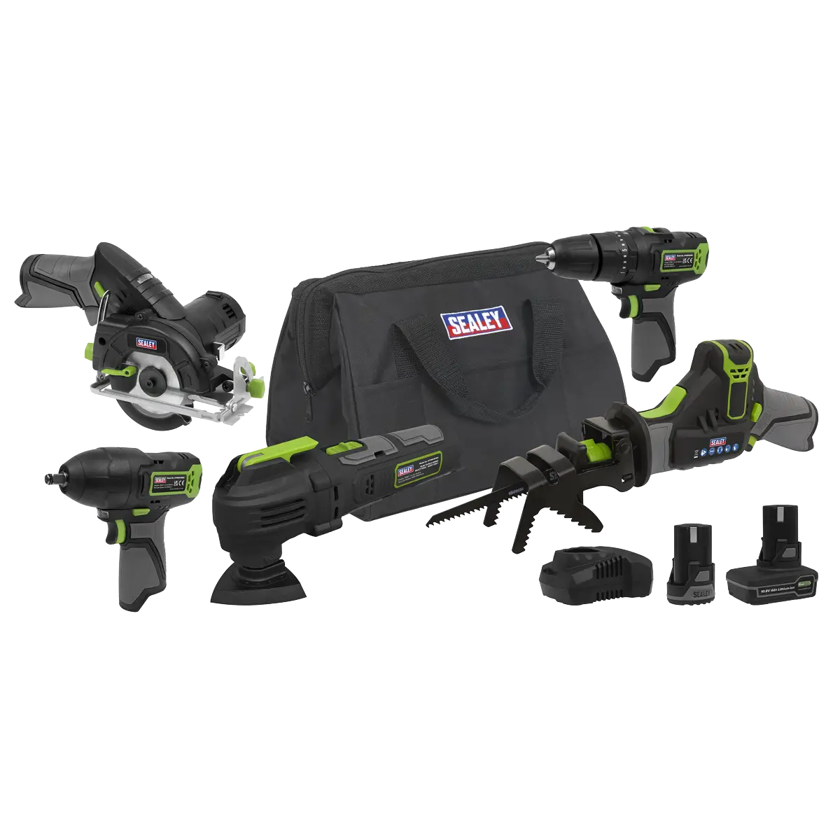 5 x SV10.8 Series Cordless Power Tool Kit 10.8V - 2 Batteries & Euro Plug [CP108VCOMBO8EU]