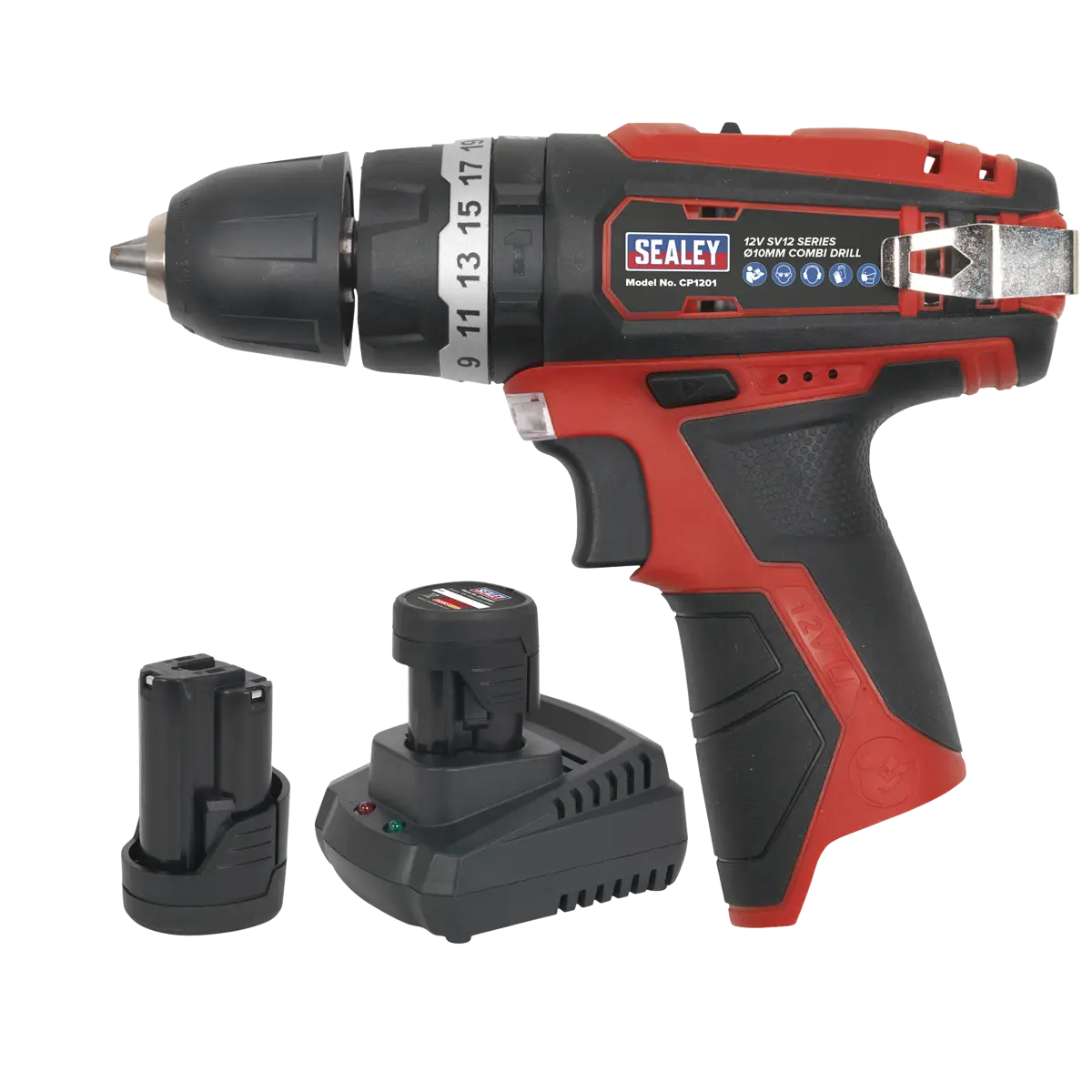 SV12 Series 10mm Cordless Combi Drill Kit 12V 2Ah - 2 Batteries [CP1201KIT]