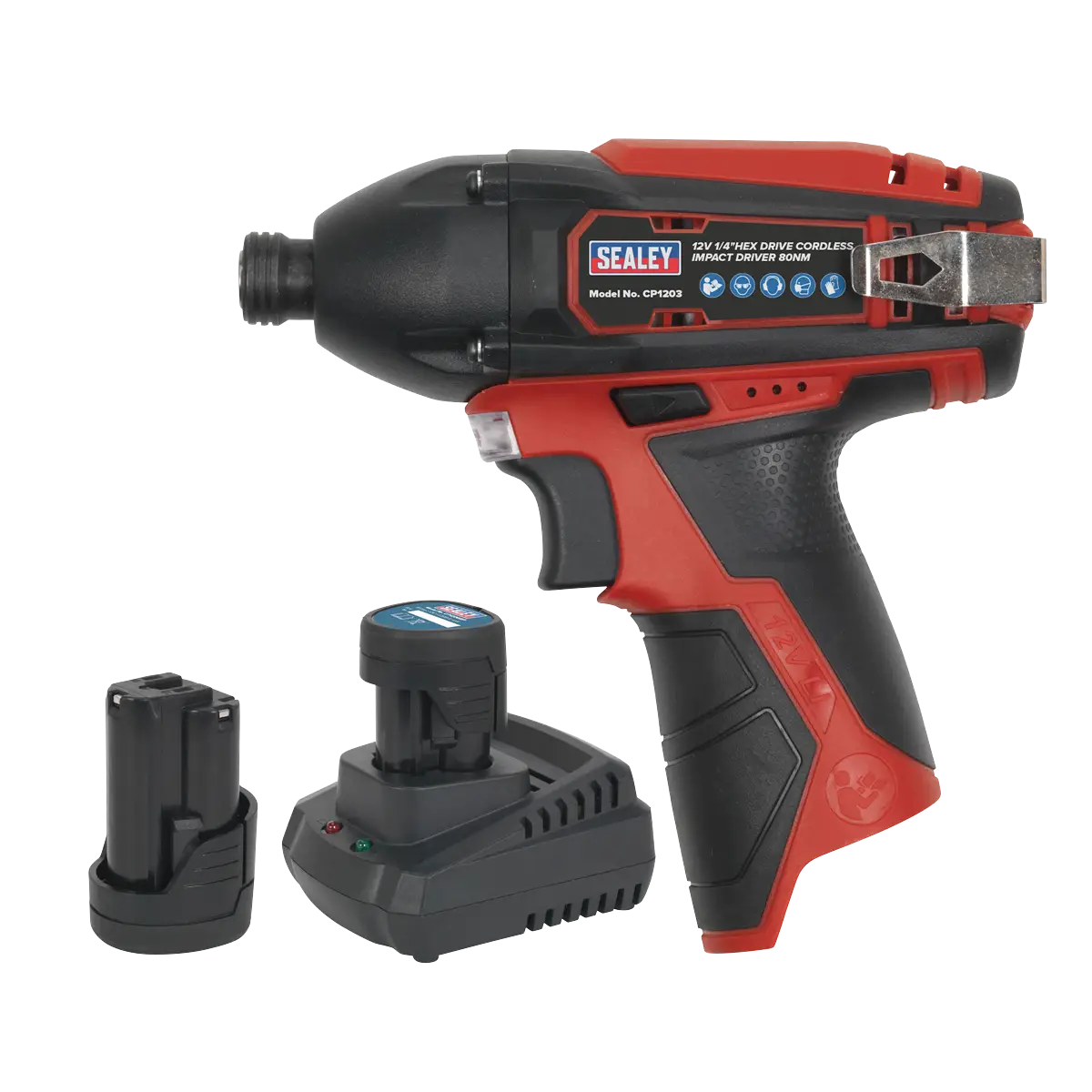 SV12 Series 1/4"Hex Drive Cordless Impact Driver Kit 12V 2Ah - 2 Batteries [CP1203KIT]