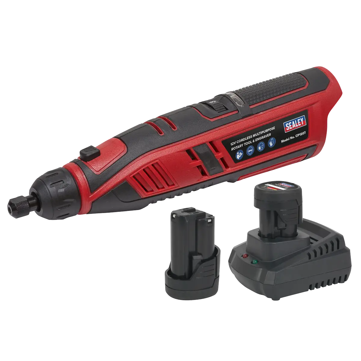 SV12 Series Cordless Multipurpose Rotary Tool & Engraver Kit 49pc 12V 2Ah - 2 Batteries [CP1207KIT]