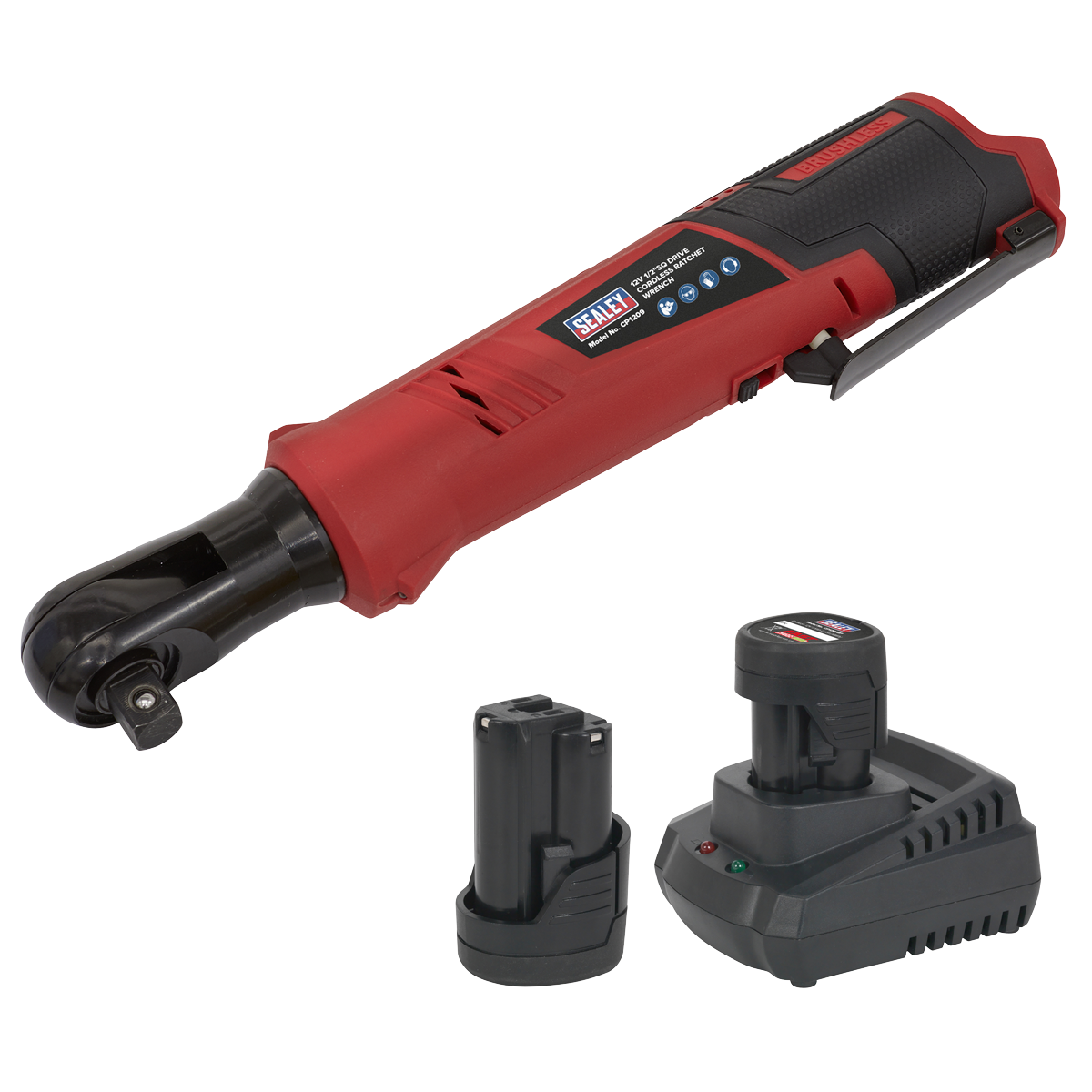 SV12 Series 1/2"Sq Drive Cordless Ratchet Wrench Kit 12V 2Ah - 2 Batteries [CP1209KIT]