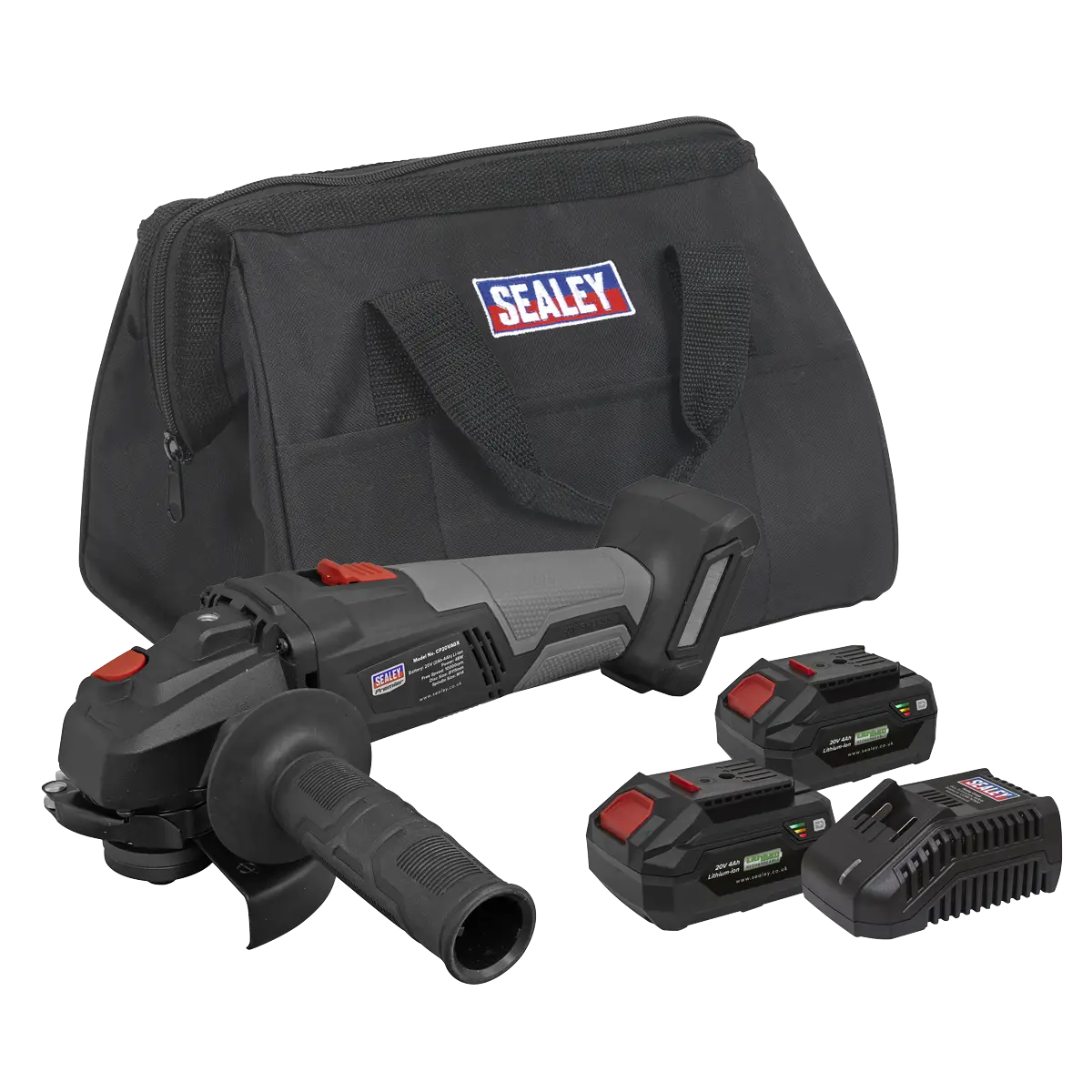 Premier SV20 Series 115mm Brushless Cordless Angle Grinder Kit 20V 4Ah - 2 Batteries [CP20VAGXKIT]