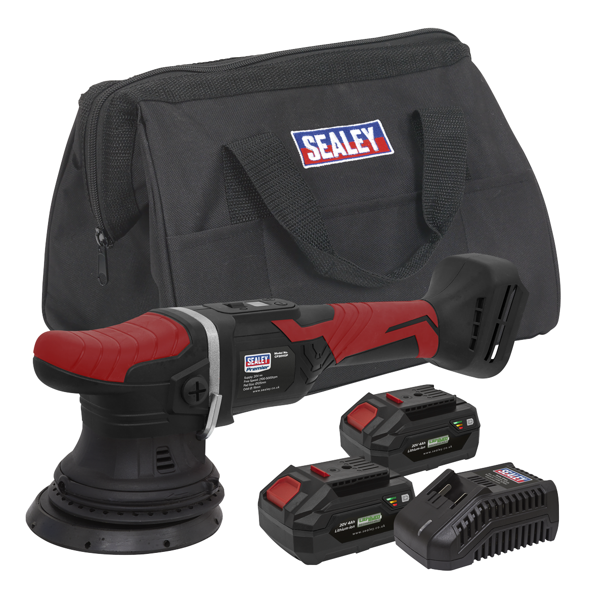 Premier SV20 Series 125mm Cordless Orbital Polisher Kit 20V 4Ah - 2 Batteries [CP20VOPKIT2]